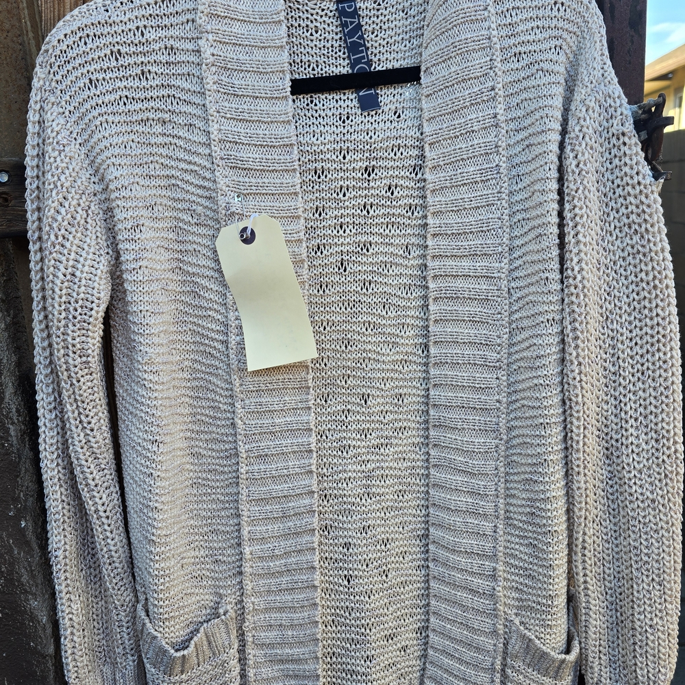Patricia Nash Cream Open-Front Sweater